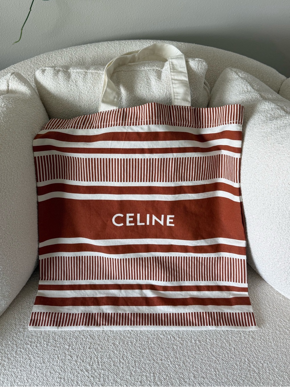 Celine Tote Cotton Bag - Orange Stripe GWP